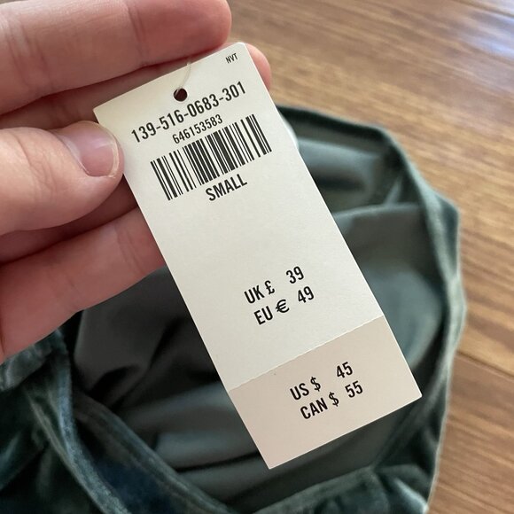 Abercrombie & Fitch Wmn S Green Velvet Criss-Cross Straps Cowl Neck Bodysuit NWT - Picture 8 of 13